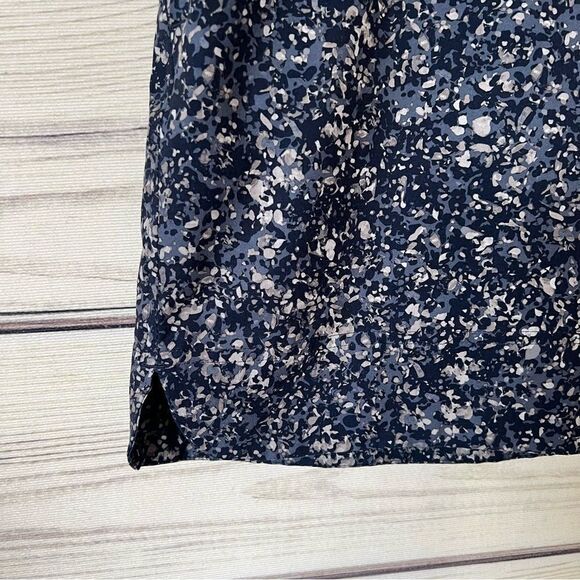 Athleta Navy Blue Patterned Athletic Skirt with Built in Shorts - Picture 3 of 10